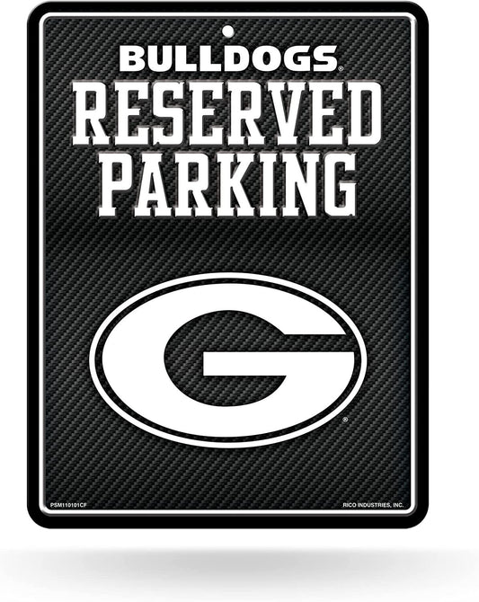 University of Georgia Bulldogs Metal Parking Sign, Carbon Fiber Design 8.5x11 Inch