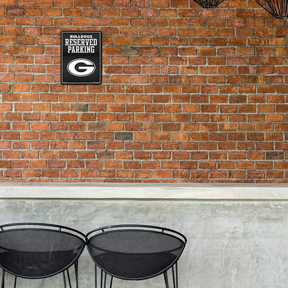 University of Georgia Bulldogs Metal Parking Sign, Carbon Fiber Design 8.5x11 Inch