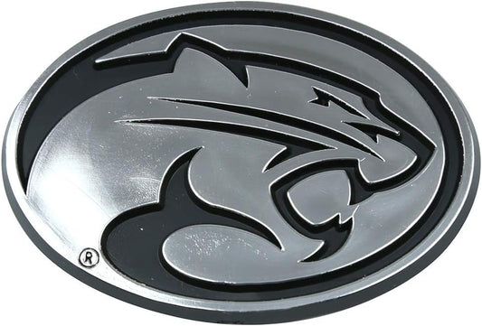 University of Houston Cougars Silver Chrome Color Auto Emblem Molded Raised Adhesive Tape Backing
