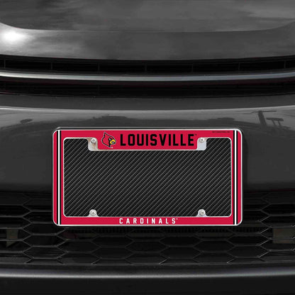 University of Louisville Cardinals Metal License Plate Frame Chrome Tag Cover 12x6 Inch Alternate Design
