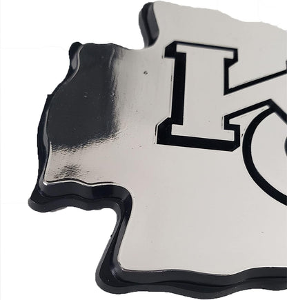 University of Louisville Cardinals Silver Chrome Color Auto Emblem Molded Raised Adhesive Tape Backing