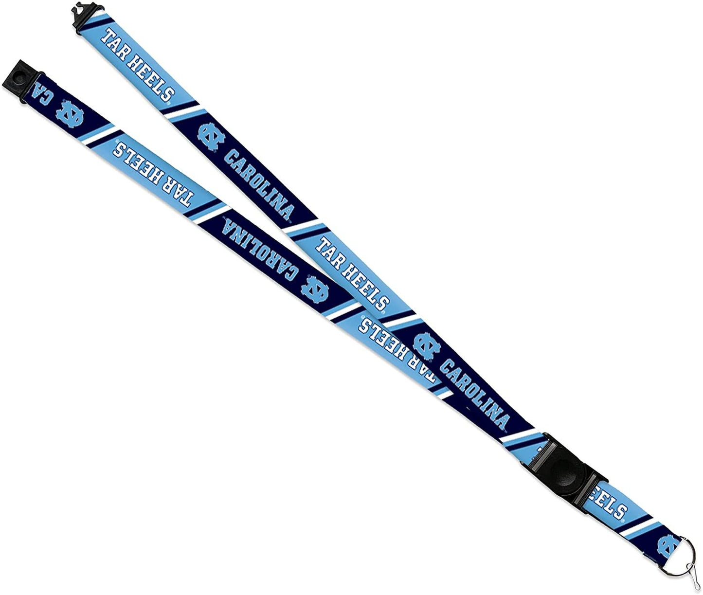 University of North Carolina Tar Heels Lanyard Keychain Double Sided 18 Inch Button Clip Safety Breakaway