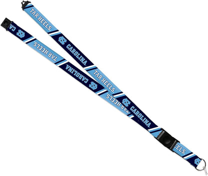 University of North Carolina Tar Heels Lanyard Keychain Double Sided 18 Inch Button Clip Safety Breakaway