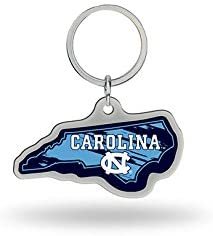 University of North Carolina Tar Heels Metal Keychain State Shape Design