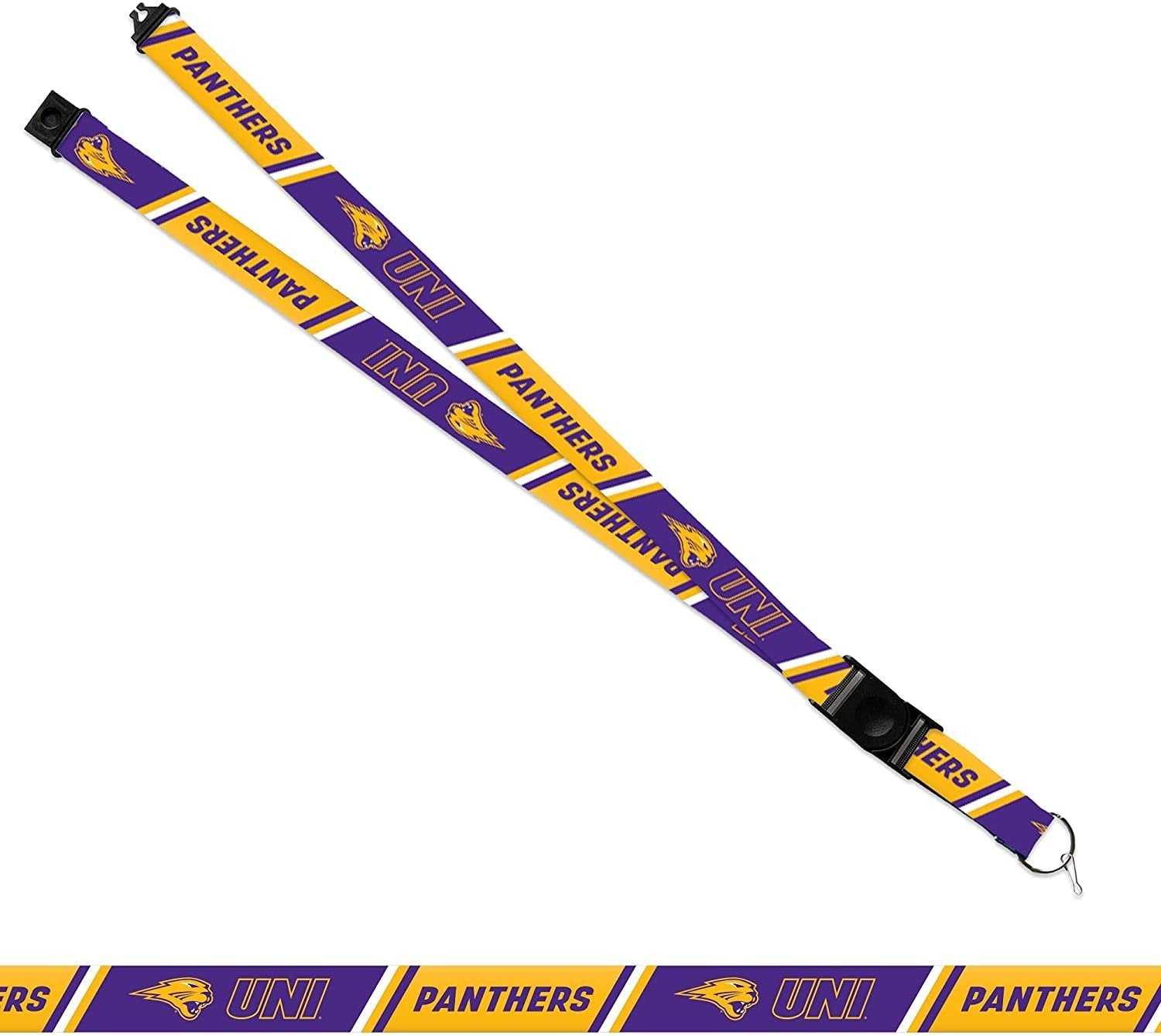 University of Northern Iowa Panthers Lanyard Keychain Double Sided Breakaway Safety Design Adult