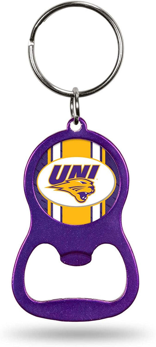 University of Northern Iowa Panthers Premium Solid Metal Bottle Opener Keychain, Key Ring, Team Color