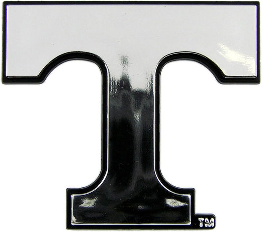 University of Tennessee Volunteers Silver Chrome Color Auto Emblem Molded Raised Adhesive Tape Backing