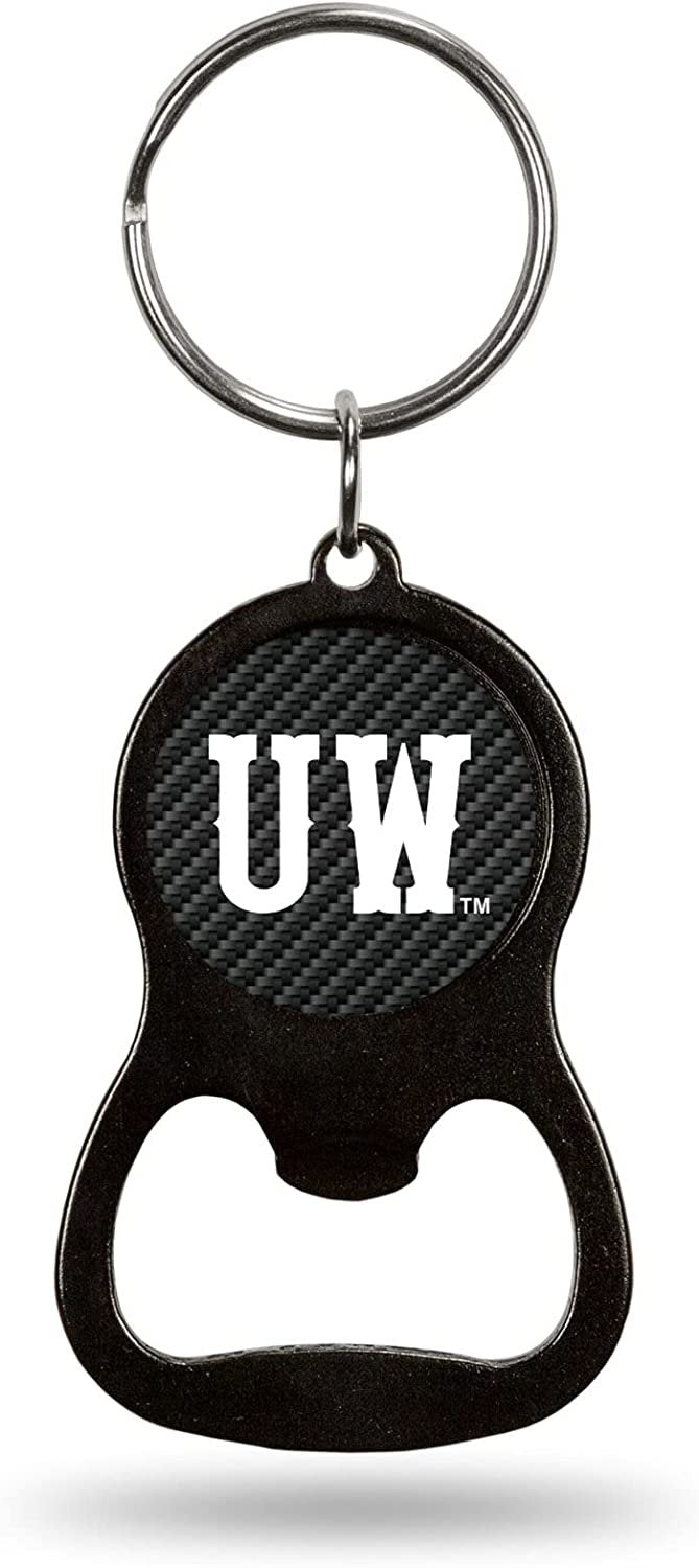 University of Wyoming Cowboys Keychain Bottle Opener Carbon Fiber Design Metal
