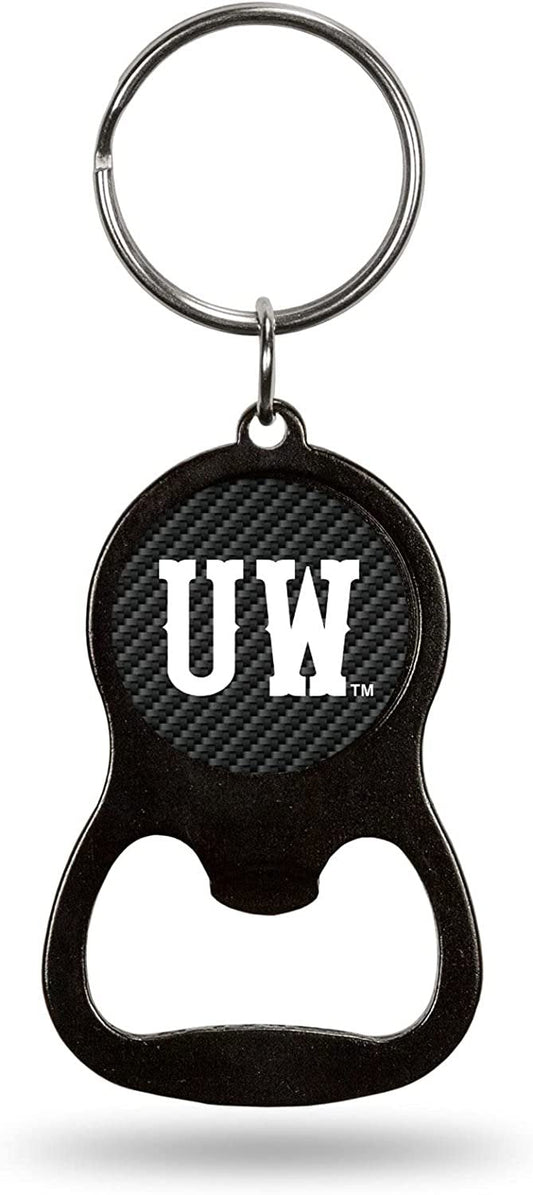 University of Wyoming Cowboys Keychain Bottle Opener Carbon Fiber Design Metal