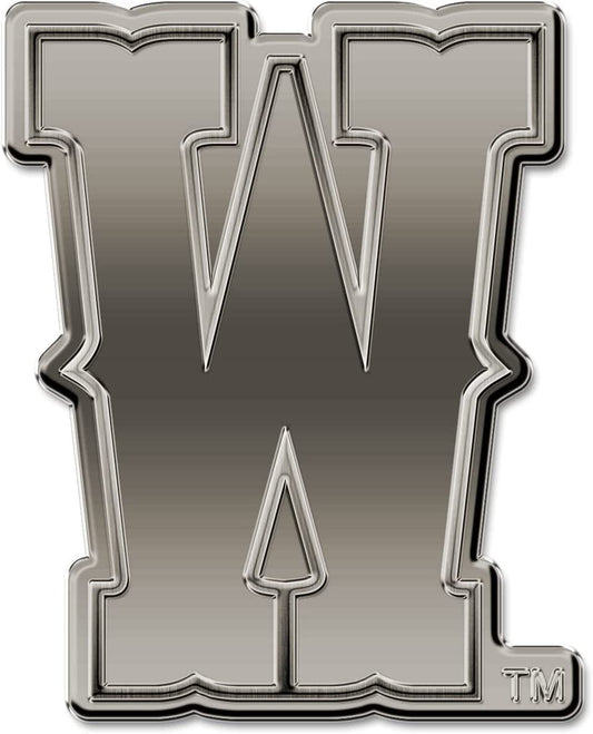 University of Wyoming Cowboys Solid Metal Auto Emblem Antique Nickel for Car/Truck/SUV