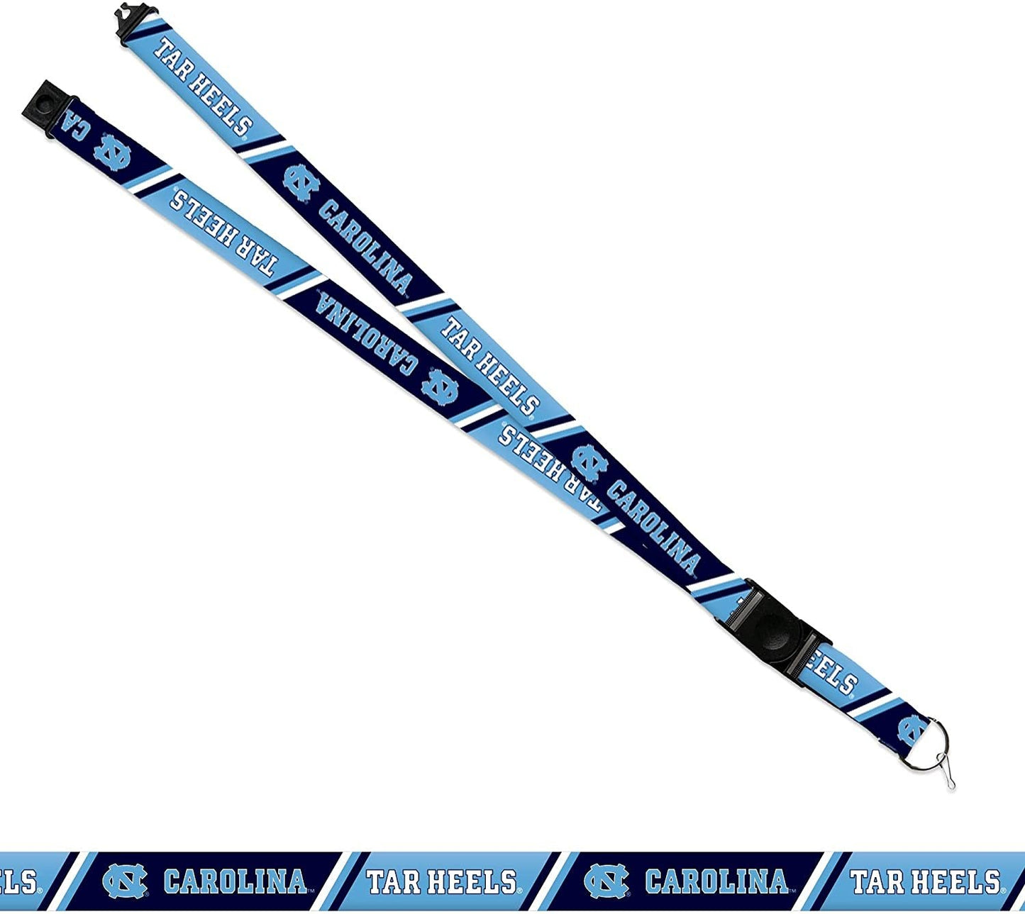 University of North Carolina Tar Heels Lanyard Keychain Double Sided 18 Inch Button Clip Safety Breakaway