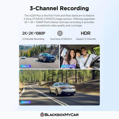 VIOFO A229 Plus 3CH 2K + 2K + 1080p Dash Cam
