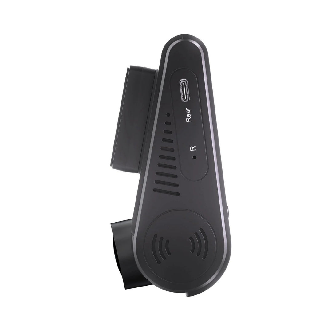 Black car rearview camera with mount on a white background