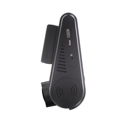 Black car rearview camera with mount on a white background