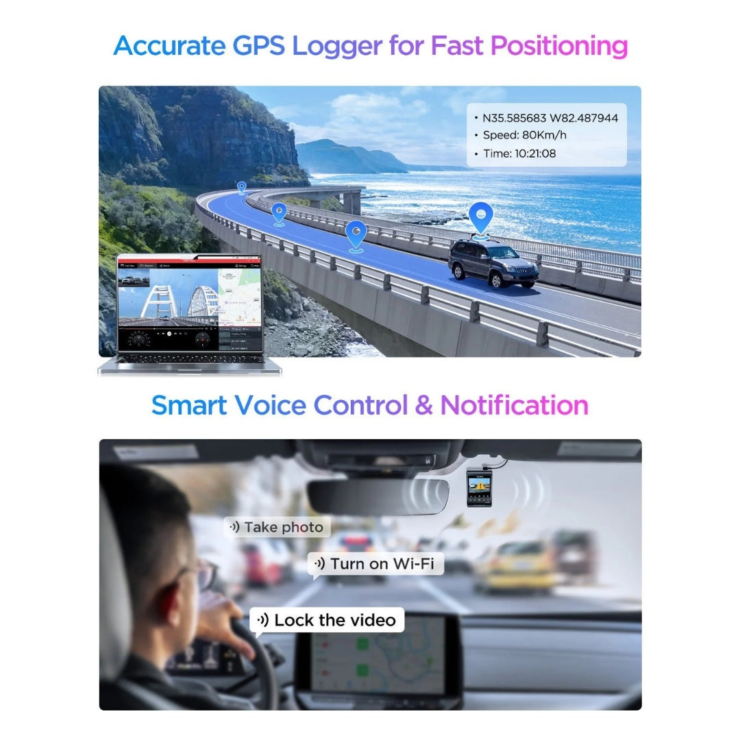 VIOFO A329S GPS logger playback and driver using voice control
