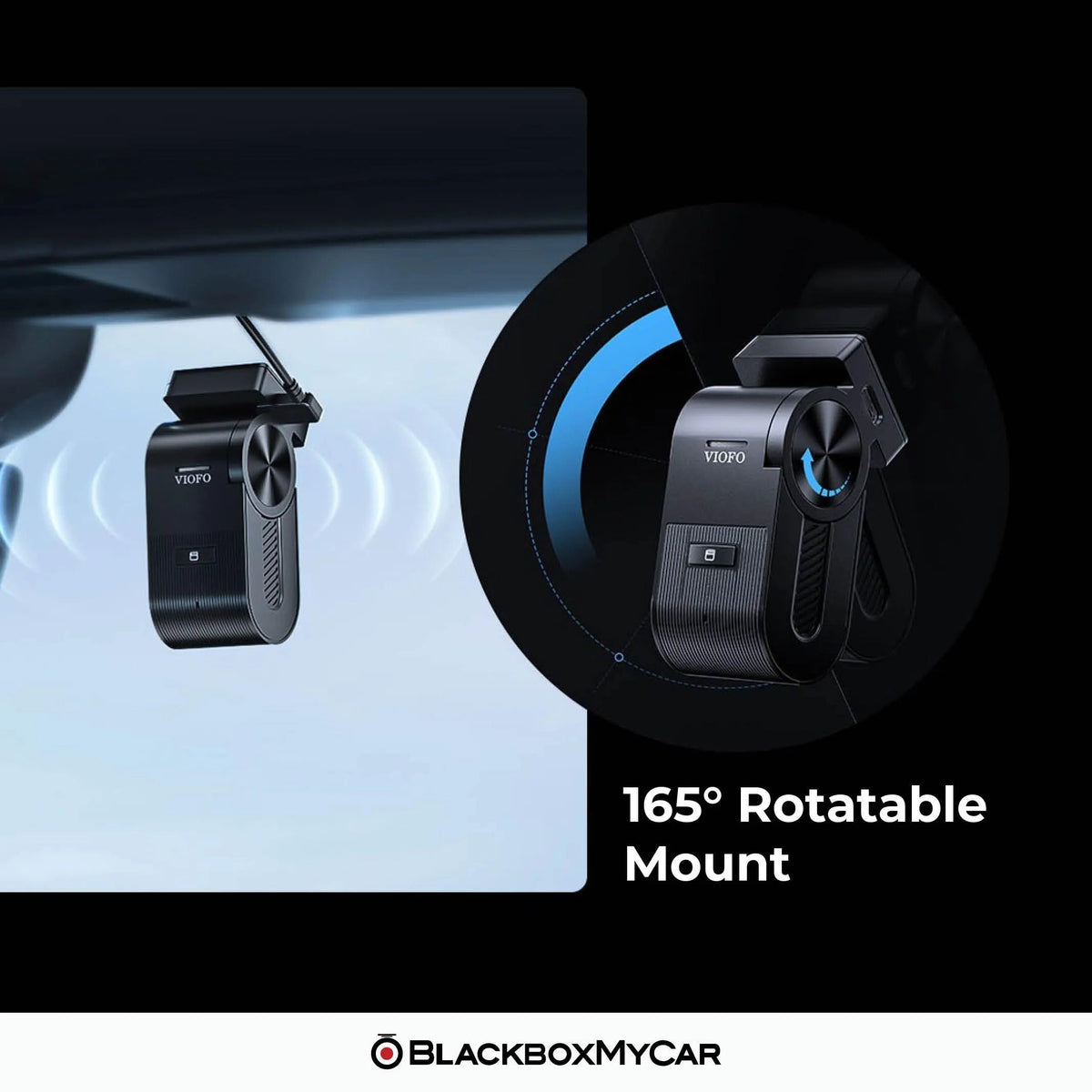 165° Rotatable Mount with BlackboxMyCar branding on a dark background