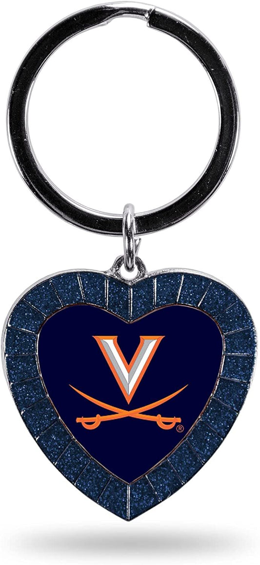 Virginia Keychain Rhinestone Heart Decal Emblem Team Color University of