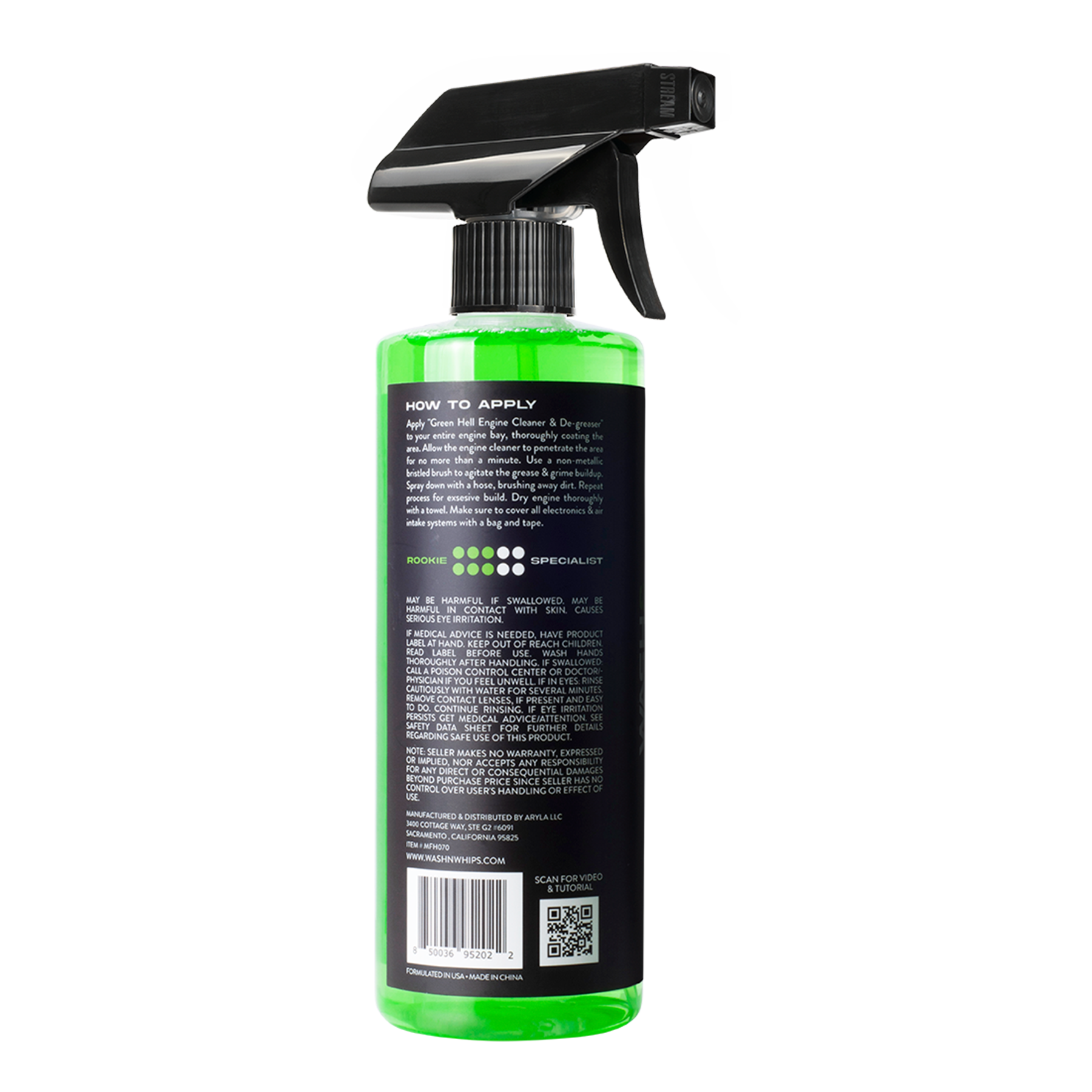 WASH&WHIPS Green Hell Engine Cleaner & Degreaser
