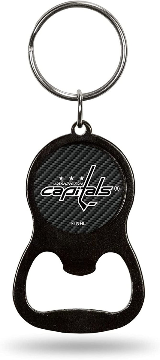 Washington Capitals Keychain Bottle Opener Carbon Fiber Design Metal Hockey