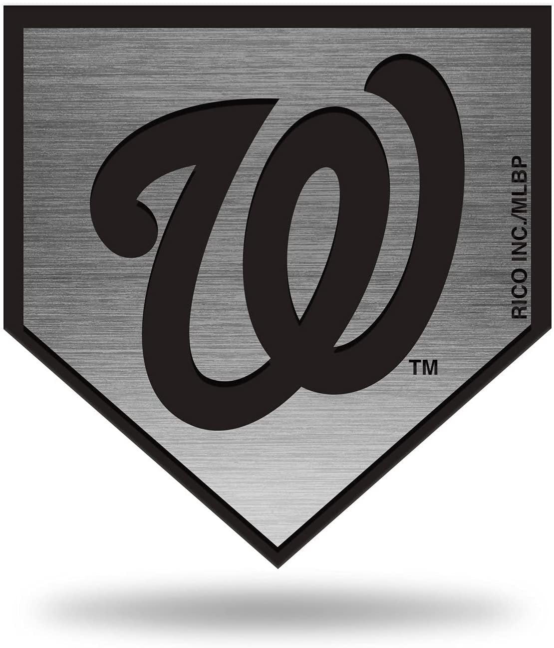 Washington Nationals Auto Emblem Decal Premium Solid Metal Antique Nickel Design Raised Baseball