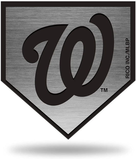 Washington Nationals Auto Emblem Decal Premium Solid Metal Antique Nickel Design Raised Baseball