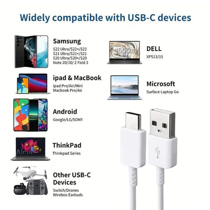 USB Type-C 3/6/10 FT Cable Cord