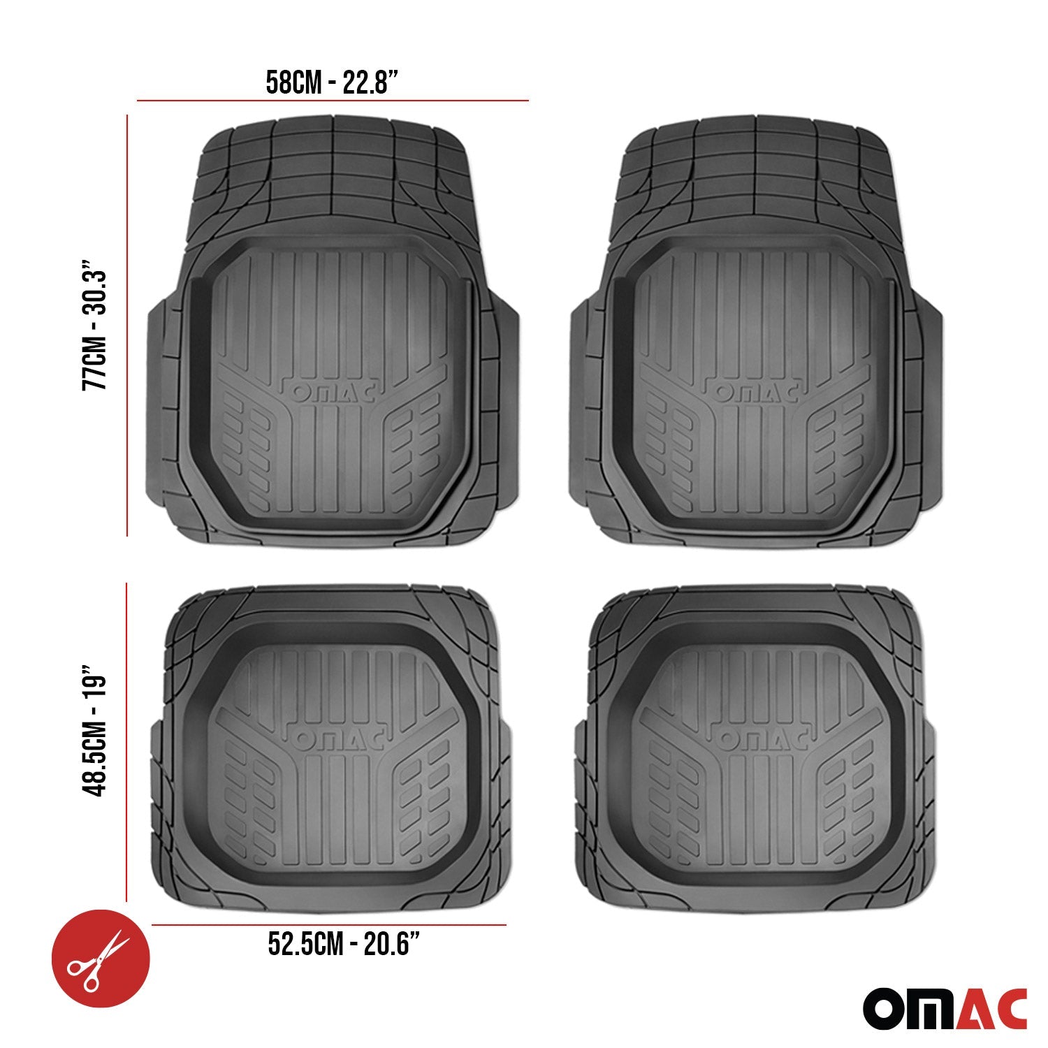 2018-2024 Lexus LC500 LC500h Semi-Custom fit Floor Mats Liner All Weather 3D Black Waterproof 4Pcs 6