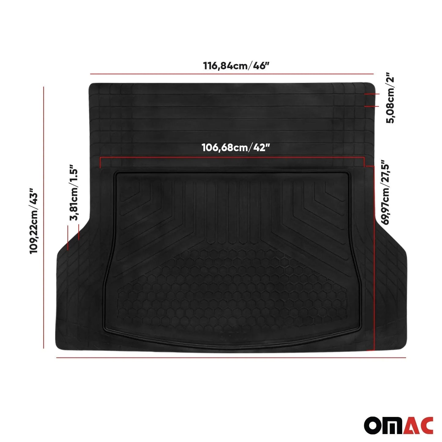 2012-2019 Land Rover Range Rover Evoque Semi-Custom fit Cargo Mat Liner Waterproof Rubber Black 1Pc 5