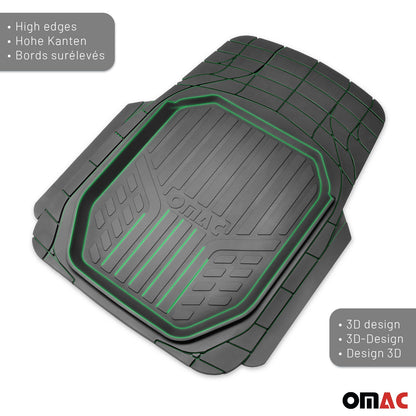 2020-2026 Jeep Gladiator Semi-Custom fit Floor Mats Liner All Weather 3D Black Waterproof 4Pcs 3
