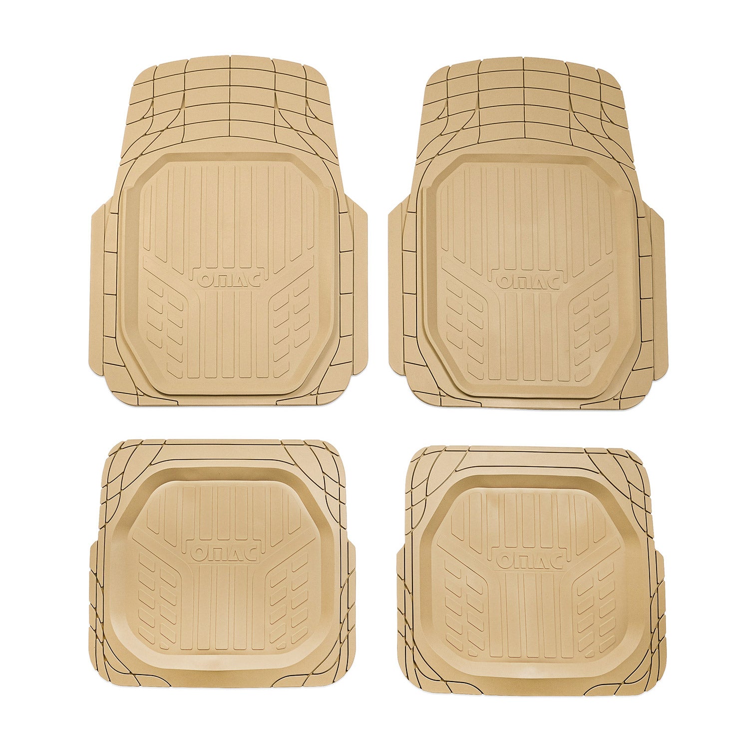 Honda Accord Heavy Duty Trim to fit Floor Mats Liner Tan All Weather 4Pcs 1