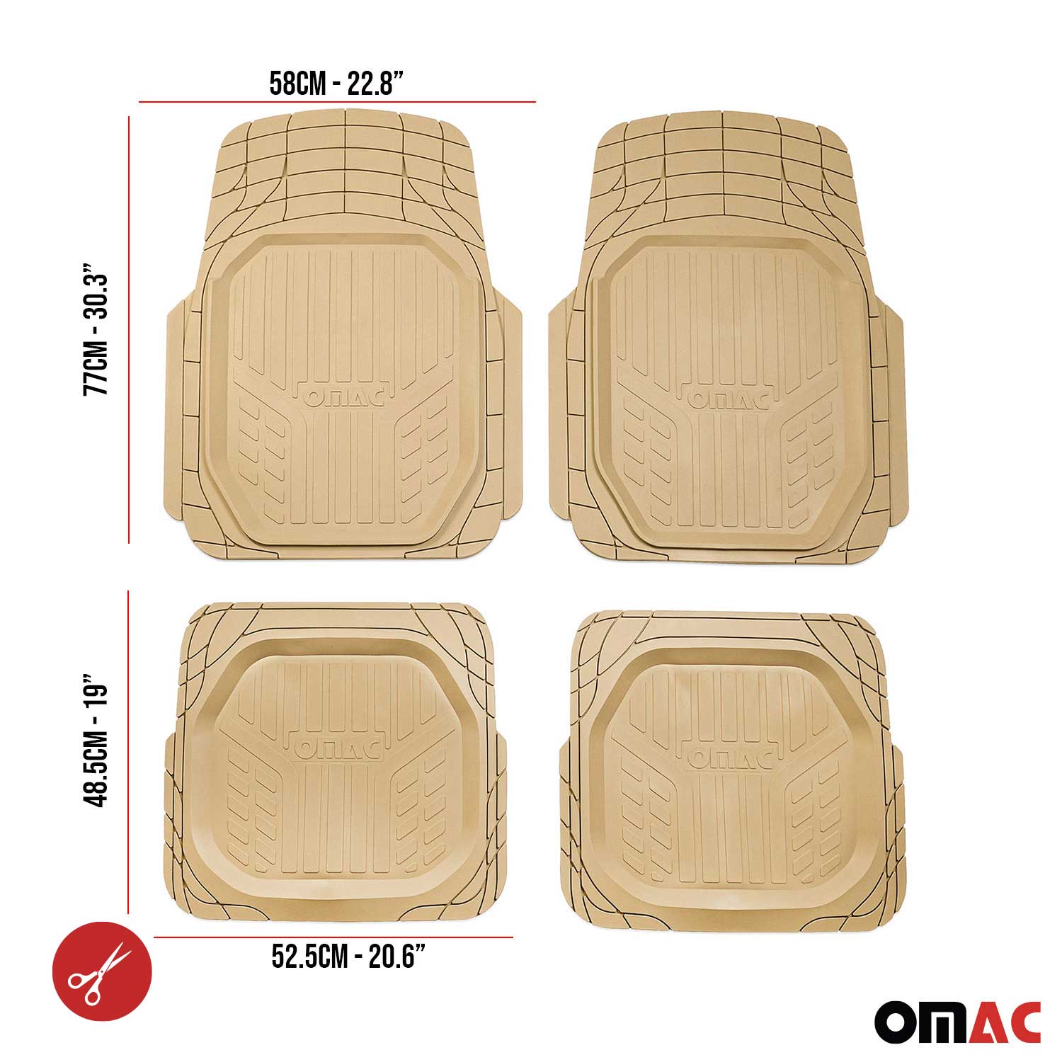 Honda Civic Heavy Duty Trim to fit Floor Mats Liner Tan All Weather 4Pcs 6