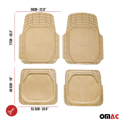 Honda Civic Heavy Duty Trim to fit Floor Mats Liner Tan All Weather 4Pcs 6
