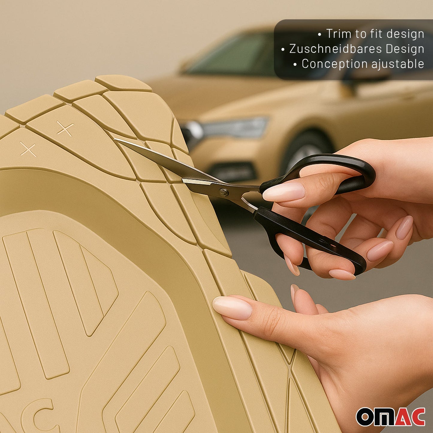Honda Accord Heavy Duty Trim to fit Floor Mats Liner Tan All Weather 4Pcs 5