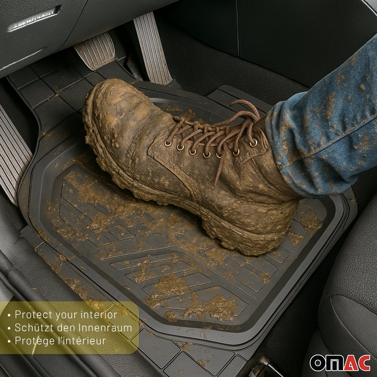 2020-2026 Jeep Gladiator Semi-Custom fit Floor Mats Liner All Weather 3D Black Waterproof 4Pcs 8