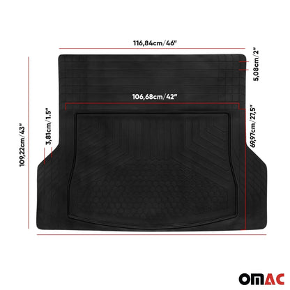 2005-2021 Jeep Grand Cherokee Semi-Custom fit Cargo Mat Liner Waterproof Rubber Black 1Pc 5