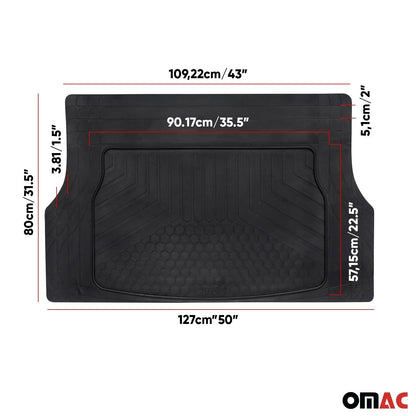 Lexus RX Semi-Custom fit Cargo Mats Liner All Weather Black Rubber 5