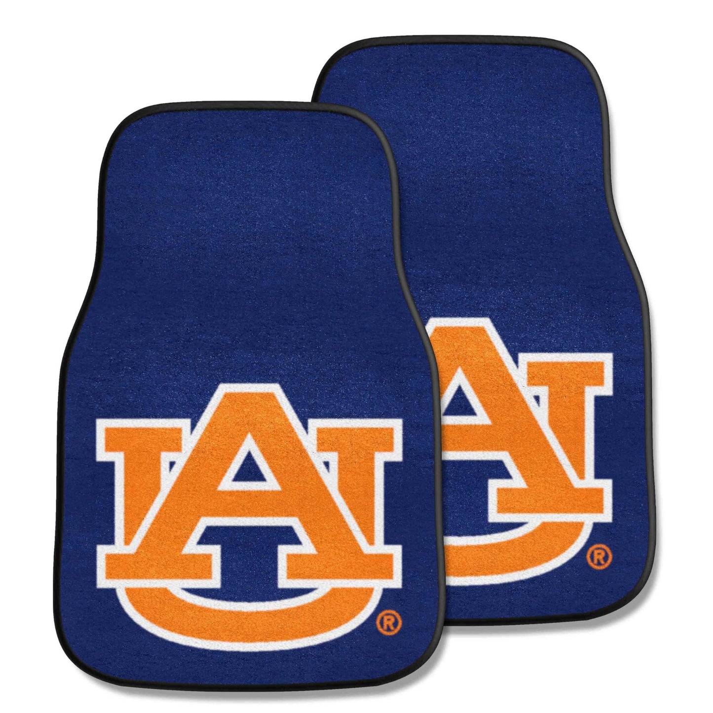 Auburn University Tigers 2-Piece Vehicle Carpet Mat Set, Front Row Automotive Floor Mats, Non-Slip Backing, 18x27 Inch Each, Team Colors, Officially Licensed 1