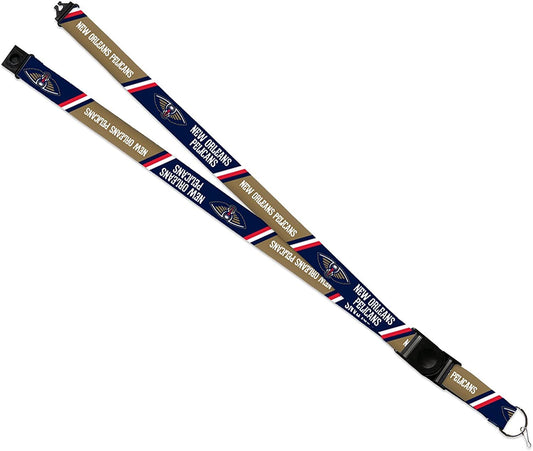 New Orleans Pelicans Premium Lanyard Keychain 18 Inch Button Clip Safety Breakaway