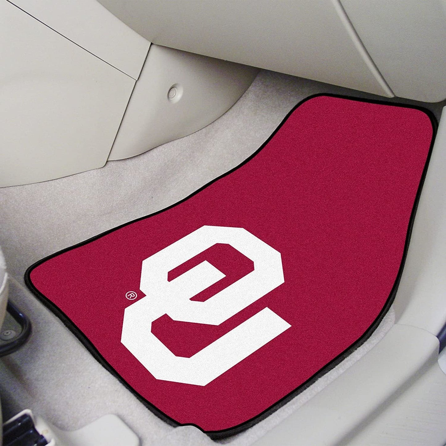 University of Oklahoma Sooners Front Floor Mats, Carpet Car Set, 18x27 Inch, Nylon, Set of 2 2