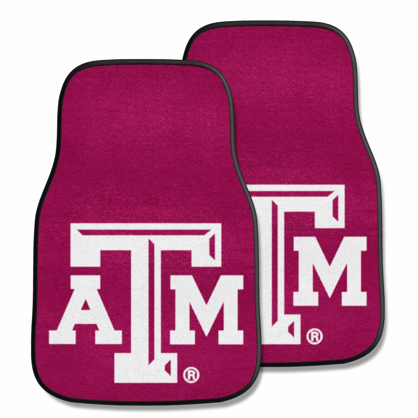 Texas A&M University Aggies 2-Piece Vehicle Carpet Mat Set, Front Row Automotive Floor Mats, Non-Slip Backing, 18x27 Inch Each, Team Colors, Officially Licensed 1