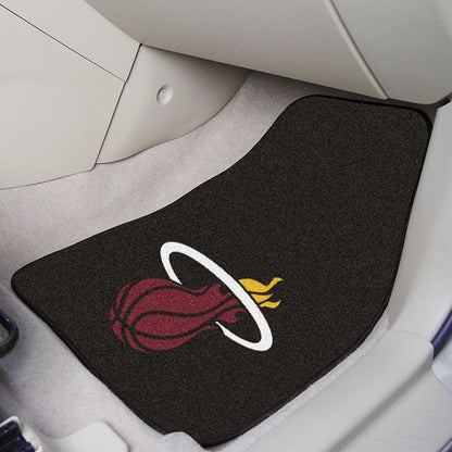 Miami Heat Front Floor Mats, Carpet Car Set, 18x27 Inch, Nylon, Set of 2 2