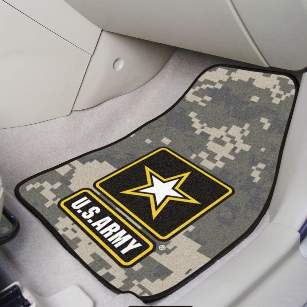 United States Army Military Front Floor Mats, Carpet Car Set, 18x27 Inch, Nylon, Set of 2 1