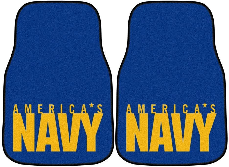United States Navy Military Front Floor Mats, Carpet Car Set, 18x27 Inch, Nylon, Set of 2 1