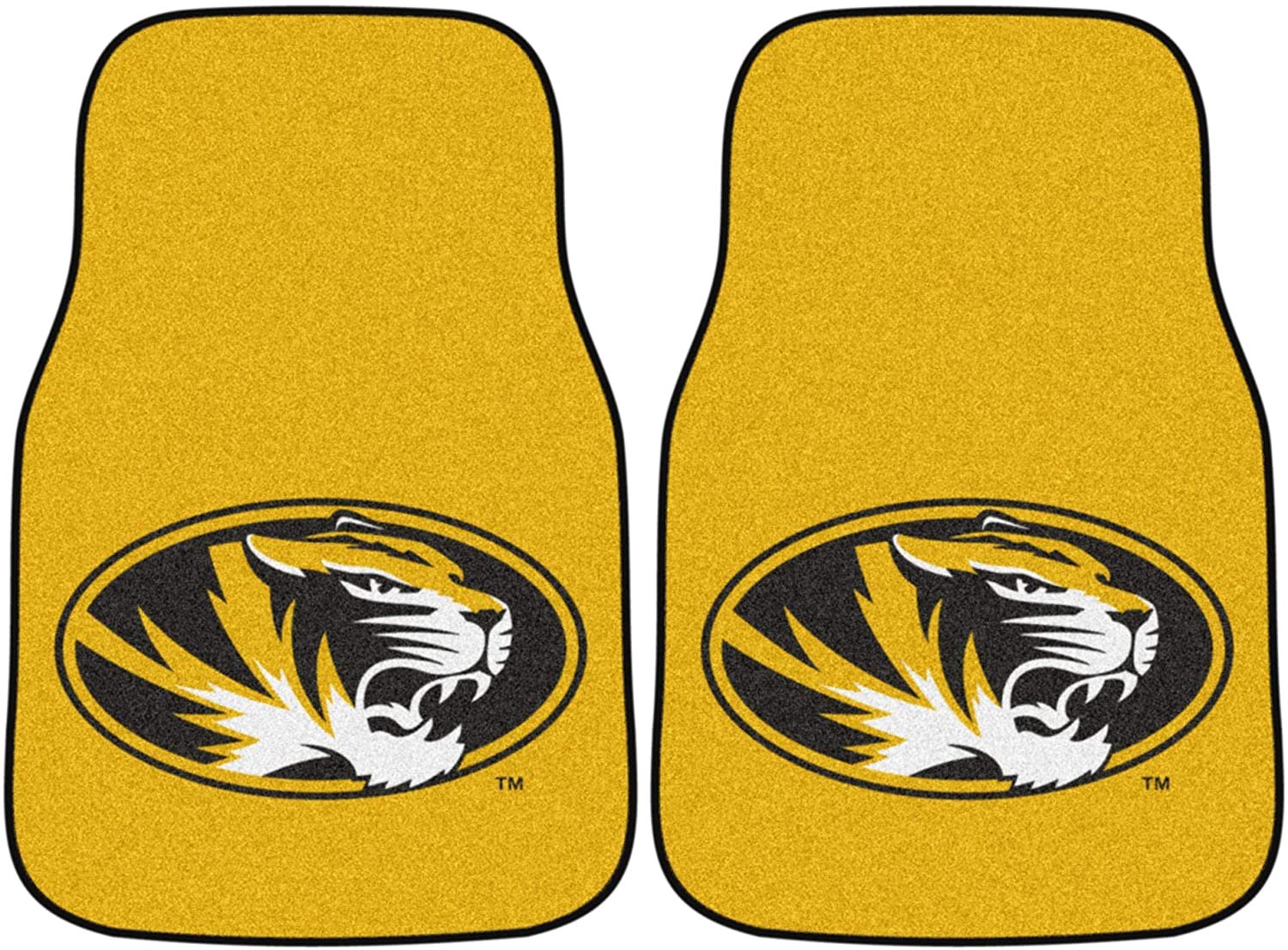 University of Missouri Tigers Front Floor Mats, Carpet Car Set, 18x27 Inch, Nylon, Set of 2 1