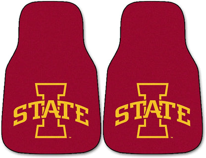 Iowa State University Cyclones Front Floor Mats, Carpet Car Set, 18x27 Inch, Nylon, Set of 2 1
