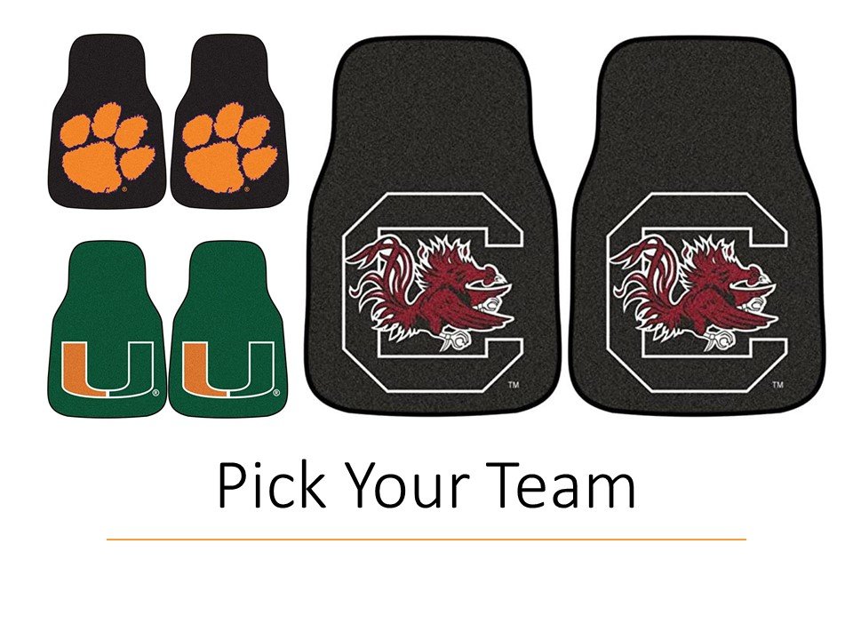 Virginia Tech University Hokies Front Floor Mats, Carpet Car Set, 18x27 Inch, Nylon, Set of 2 3