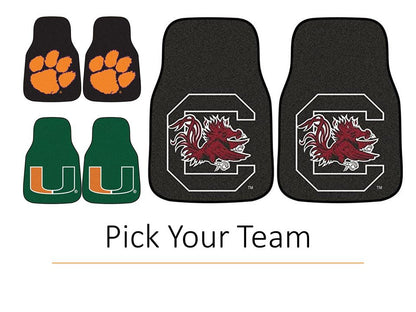 Virginia Tech University Hokies Front Floor Mats, Carpet Car Set, 18x27 Inch, Nylon, Set of 2 3