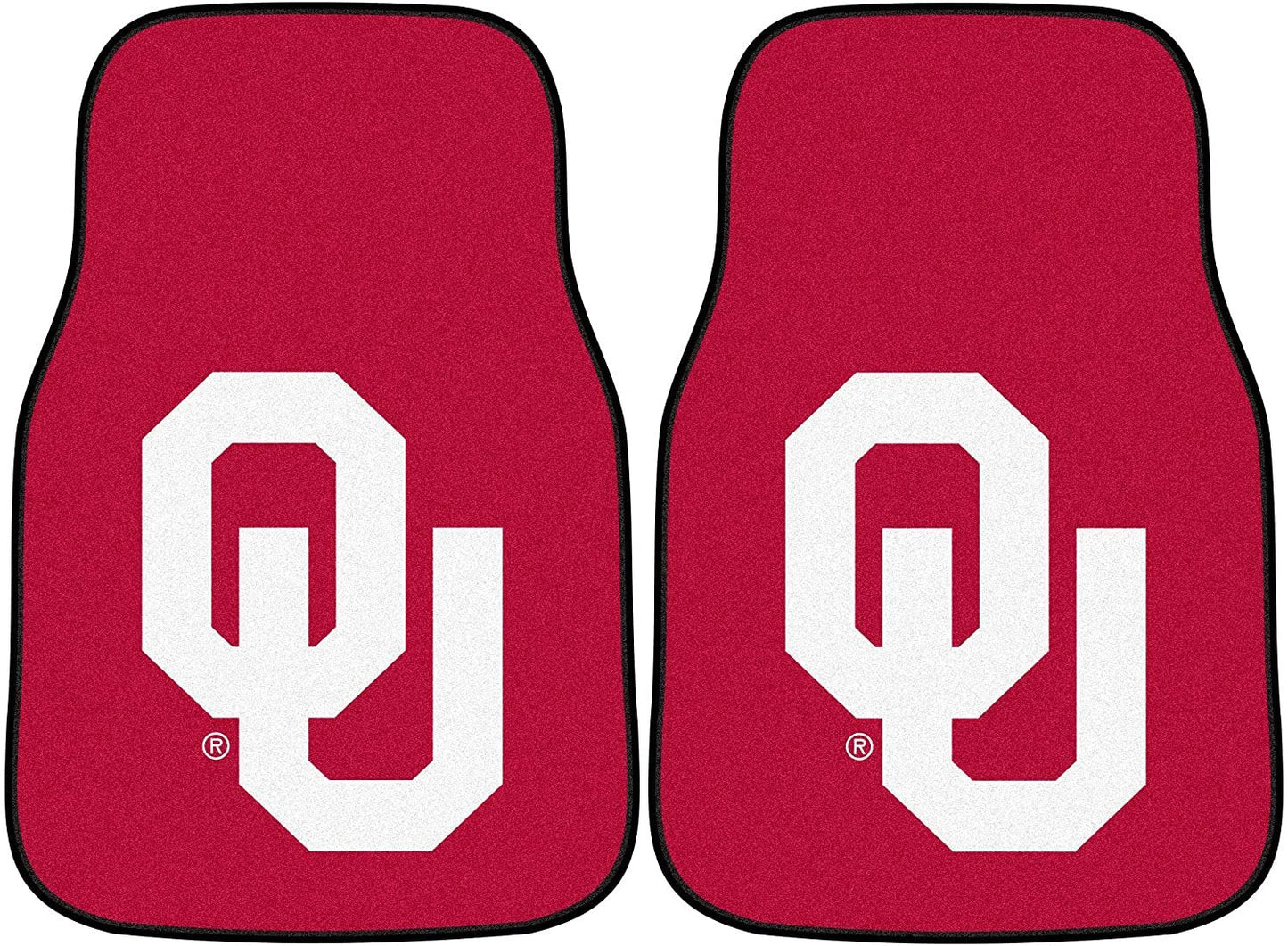 University of Oklahoma Sooners Front Floor Mats, Carpet Car Set, 18x27 Inch, Nylon, Set of 2 1