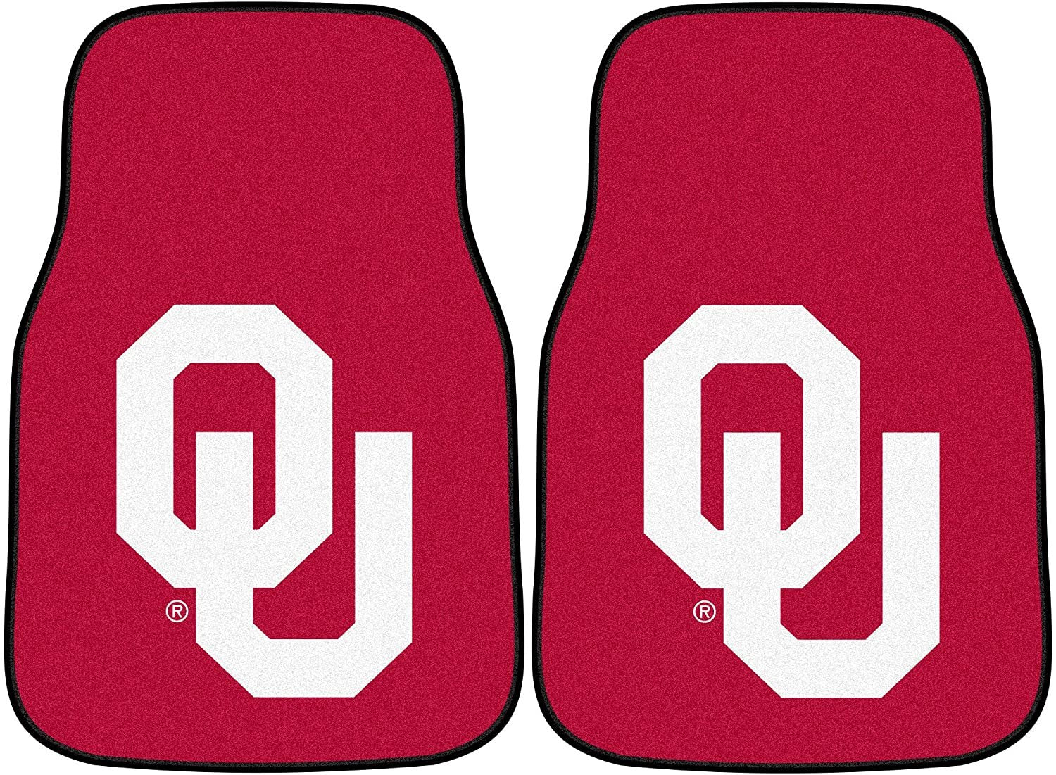 University of Oklahoma Sooners Front Floor Mats, Carpet Car Set, 18x27 Inch, Nylon, Set of 2 1