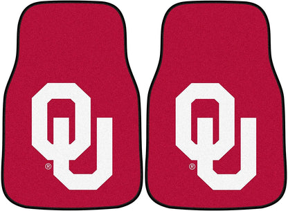 University of Oklahoma Sooners Front Floor Mats, Carpet Car Set, 18x27 Inch, Nylon, Set of 2 1